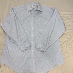 Brooks Brothers Light Blue Checkered Dress Shirt